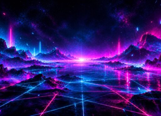 Neon virtual reality game world vista at Luminary VR Coffs Harbour